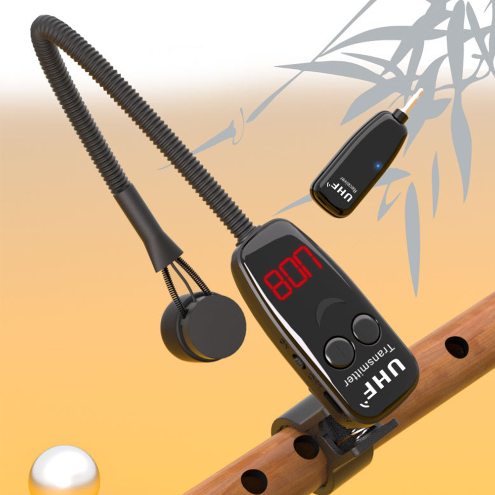 Musical Instrument Flute - Microfono Wireless UHF con Clip, Ricevitore