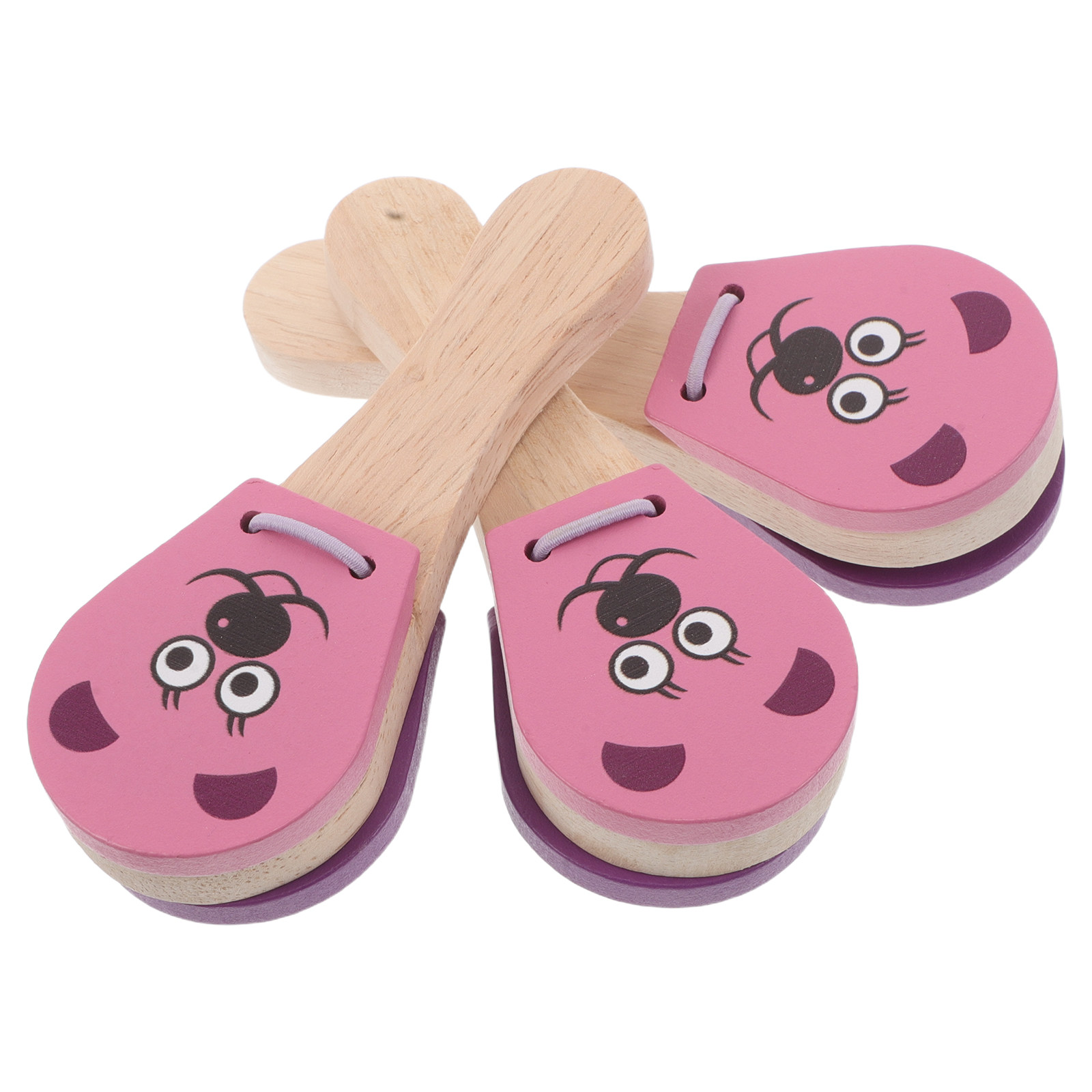 Musical Instrument For Babies - Set di 3 Castagnette in Legno