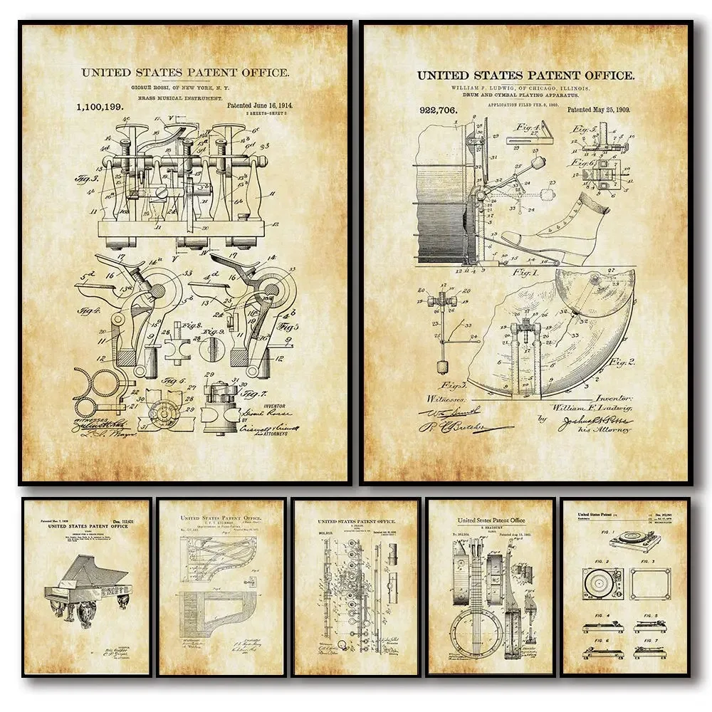 Musical Instrument Videos - Poster Artistici Vintage Nordici con Controller
