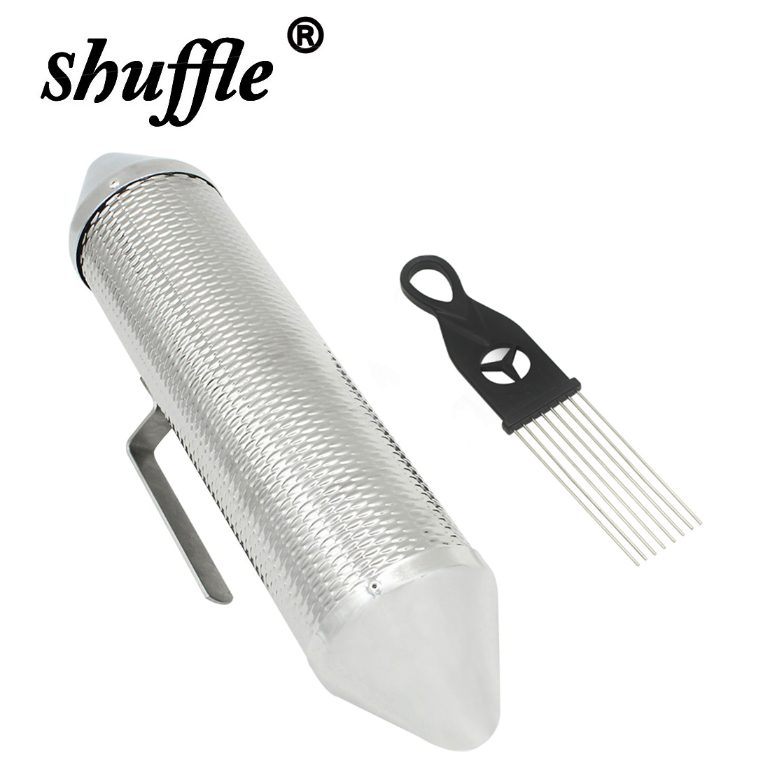 Guiro Scraper Instrument - Raschietto barile argento metallo Guiro con