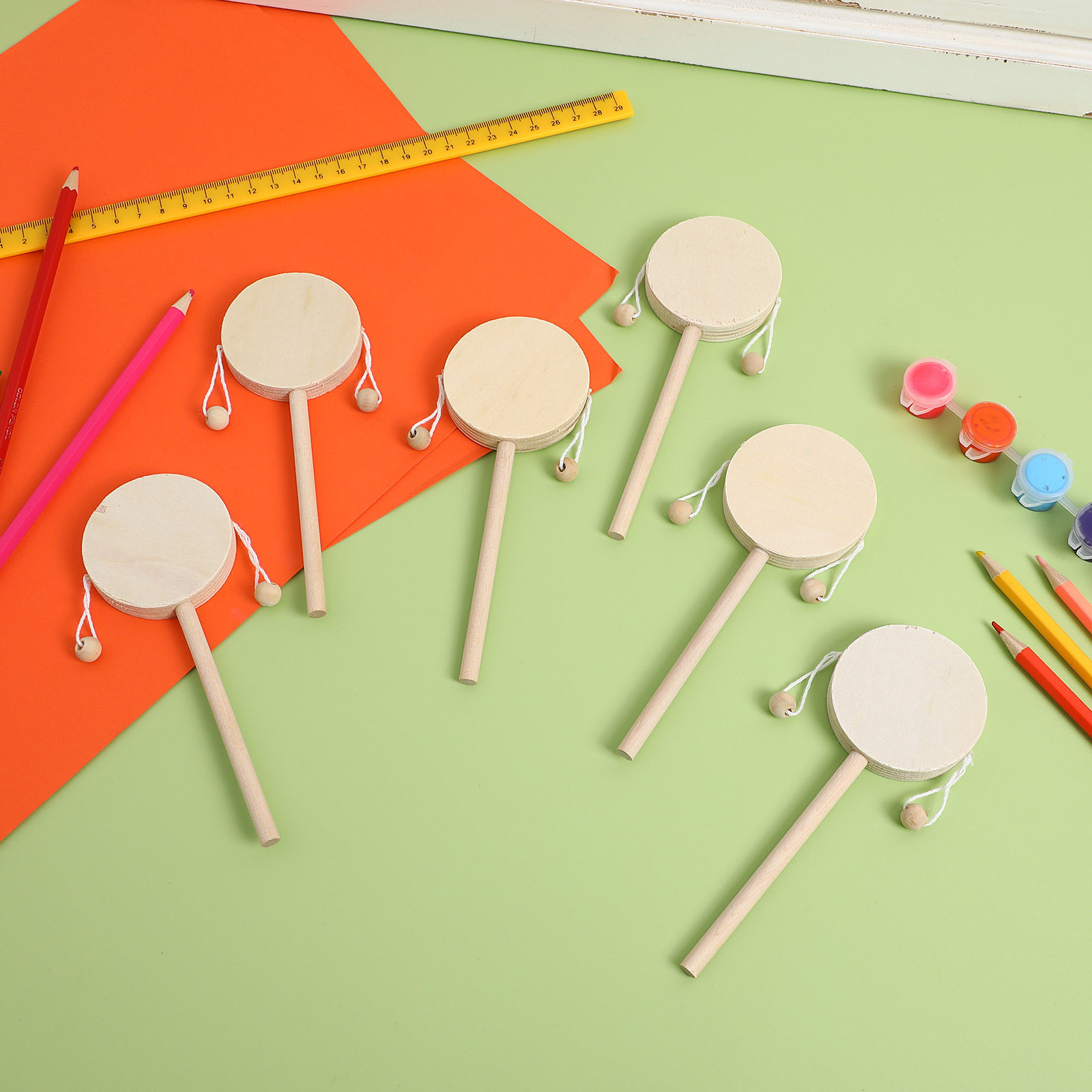 Musical Instrument For Babies - 1 Set di Tamburello in Legno
