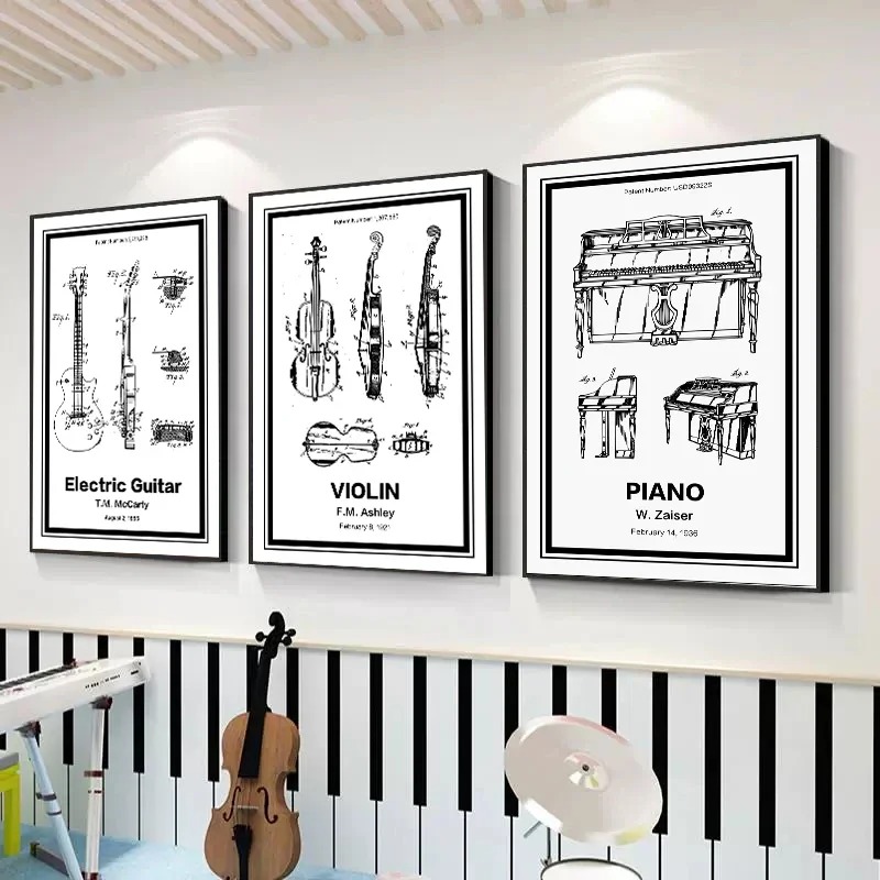 Poster con brevetti di strumen - Musical Instrument Videos recensione e prezzo