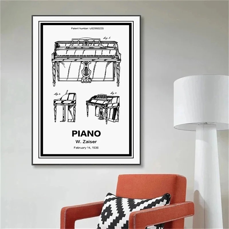 Poster con brevetti di strumen - Musical Instrument Videos recensione e prezzo